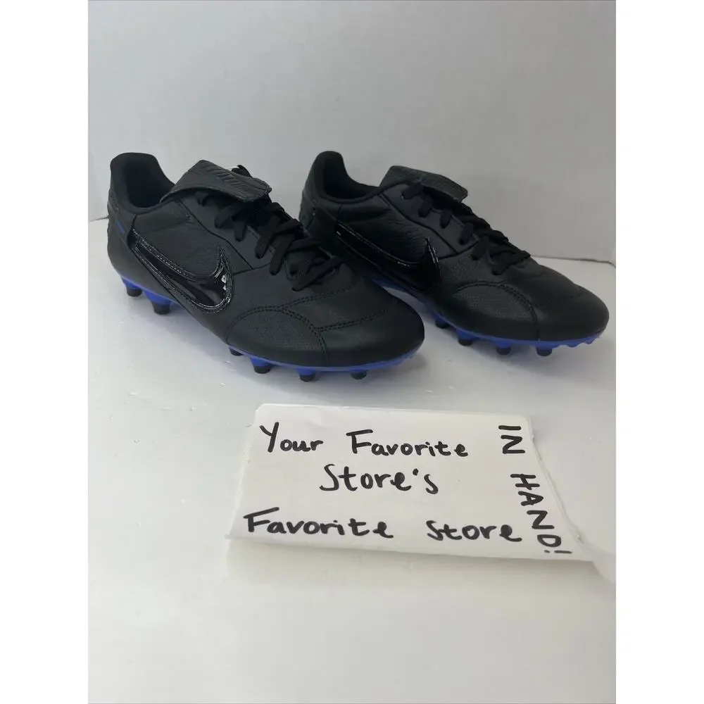 Nike Premier 3 FG Soccer Cleats Black Blue AT5889-007 Size Men's 6.5 Women's 8